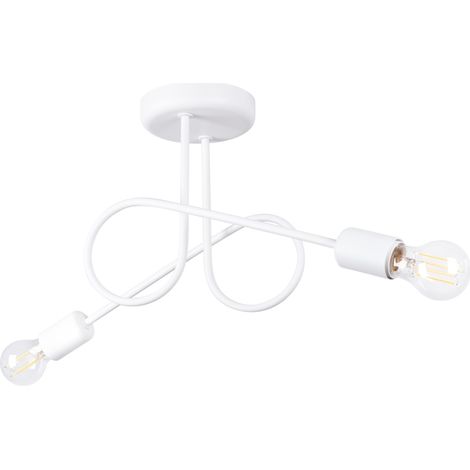 Lampada da soffitto Loft bianca ad anello per soggiorno e ingresso 2xE27 15W LOOP Sollux Lighting (1/5)