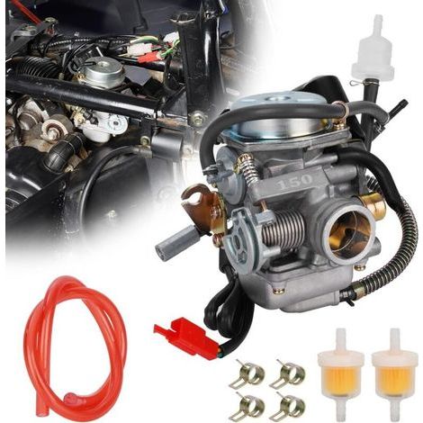 Carburateur PD24J. carburateur de 24 mm avec tuyau de purge pour moteur 4 temps GY6 125 cm³/150 cm³ (quad. kart. scooter. cyclomoteur) QMJ/QMI157 QMJ/QMI152 (1/5)