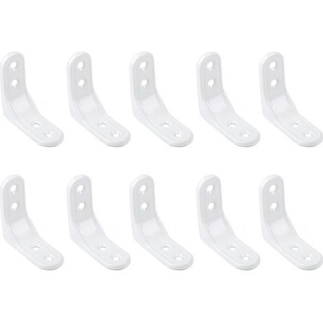 Winkelhalterung, 10 Stück Winkelhalterung, weiße Edelstahlhalterung, 50 mm feste weiße Halterung, 90° L-förmige Winkelhalterung – Wandregal