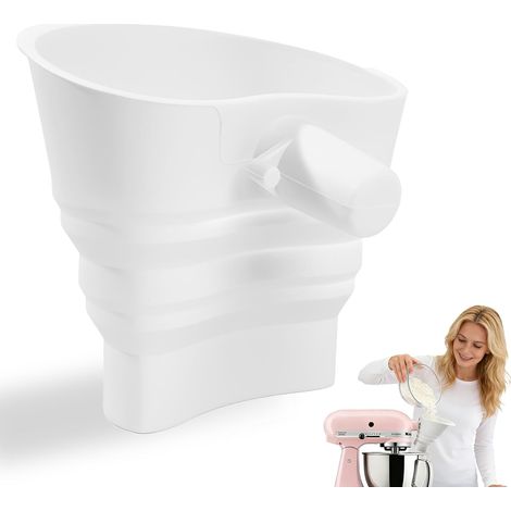 Imbuto per farina compatibile con impastatrice KitchenAid, accessorio pieghevole in silicone, senza BPA. (1/5)