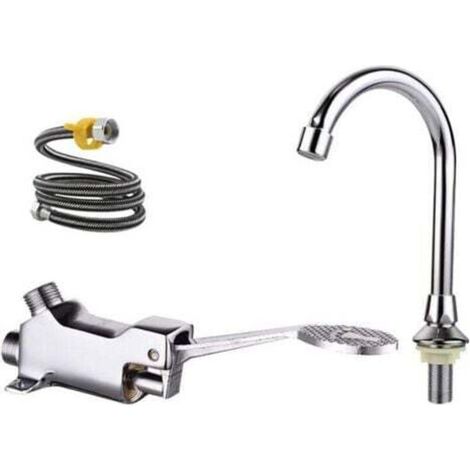 Basin mixer tap with foot pedal, medical/bathroom laboratory basin tap set