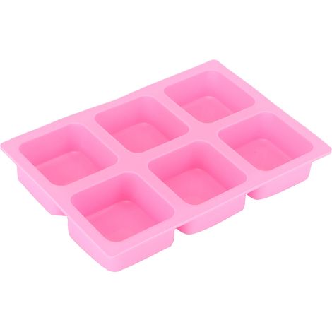 Quadratische Silikonform mit 6 Mulden für Kuchen, handgemachte Seife, DIY-Back- und Seifenherstellungswerkzeug (1/5)