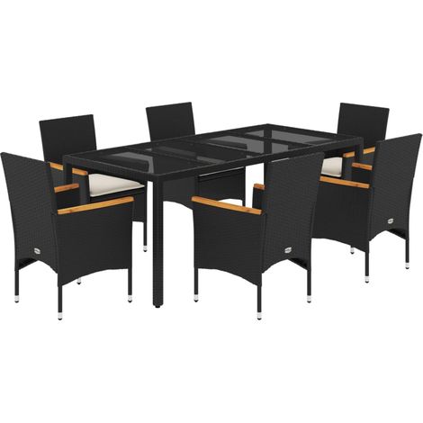 Maison Exclusive - Set comedor jardín 7 pzas cojines ratán sintét (1/5)