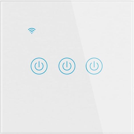 Blanc Interrupteur Mural Tactile Télécommande Intelligente sans Fil Prise en Charge de la Commande Vocale Partage de la Famille Fonction de Minuterie Fil Neutre Requis (1/5)
