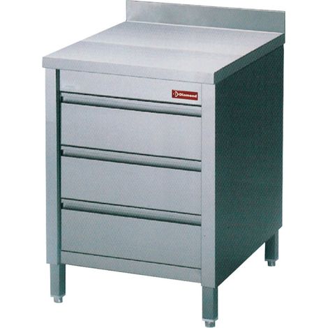 Table sur armoire avec 3 tiroirs GN 1 / 1 - Diamond (1/2)