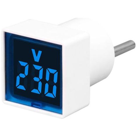 Multiprise Convertisseur EU,Voyant lumineux d'un voltmètre numérique domestique de type prise européenne carrée,Blue (1 pièce) (1/5)