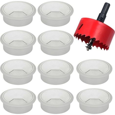 10 prensaestopas, 60 mm, plástico, gris, oficina, hogar-DOU (1/4)