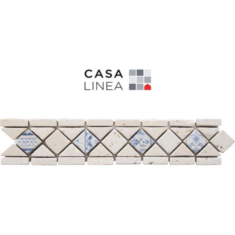 LISTEL RENAISSANCE ROMA TRAVERTIN BLUE 1 PIÈCE 6 X 28,5 CM CASA LINEA