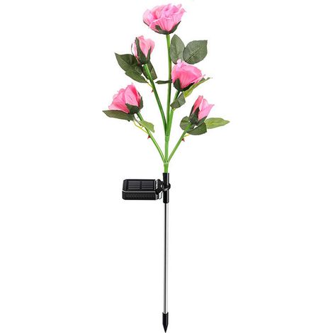 Rose en poudre Lot de 2 Lampes solaires à LED en forme de roses (1/4)