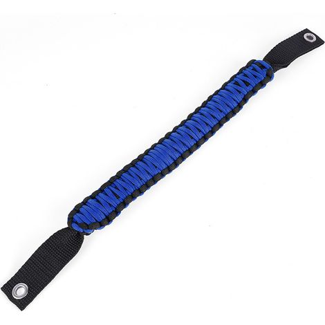 Poignée de toit pour véhicule tout-terrain Wrangler et Ford Prado, accessoire de traction en paracorde tressée - Bleue (1/4)