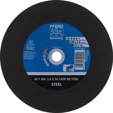 PFERD TOOLS Trennscheibe T 300x3,4x25,4 mm Leistungslinie SG CHOP HD STEEL für Stahl 20 Stk (1/5)