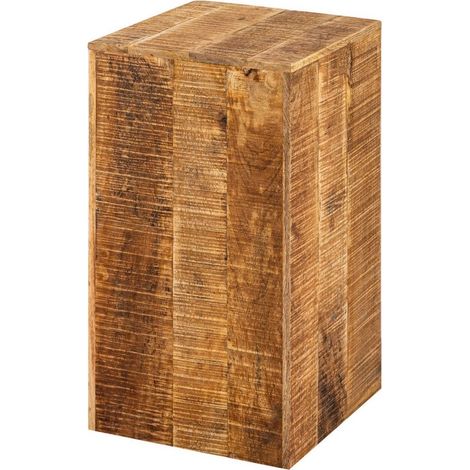 Sellette Porte-Plante en Bois de Manguier Massif Table d'Appoint Carrée 27x27 cm H50/73 cm - PANGIVO (1/5)