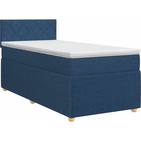 Maison Exclusive - Letto box spring con materasso Blu 90 x 190 cm Tessuto (1/5)
