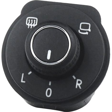 The product 6RD959565D is compatible with Volkswagen Polo models. It includes an adjustment knob for the interior mirror and a switch for the reversing mirror.