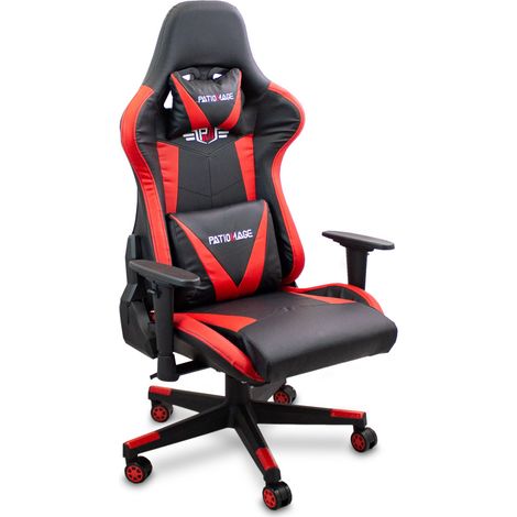 Patiomage Gaming Stuhl Chair Drehstuhl Gamming Sessel PC Computer Gamingstuhl Gamingsessel (Rot)