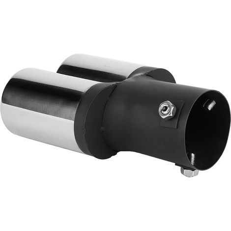 Embout d'échappement arrière double universel en acier inoxydable pour voiture modifiée (1/5)