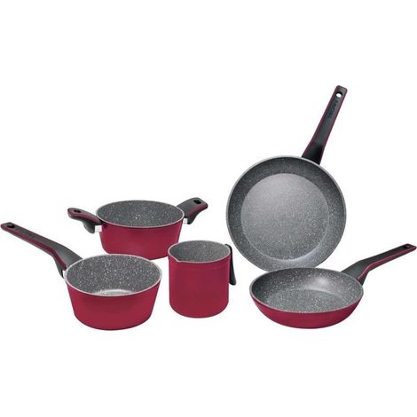 PEDRINI EVO COLOR BATTERIA DI PENTOLE IN SET DA 5 PEZZI ROSSA