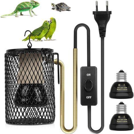 2 Lampes Chauffantes Céramique 50W E27, Support Nickel, Pour Reptile Tortue Serpent Terrarium (1/5)