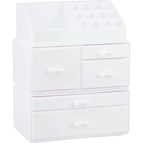 Organizer per cosmetici impilabile 29,5 x 23,5 x 14 cm pratico e trasparente in acrilico trasparente 130005411