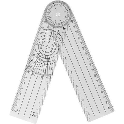Goniomètre Rotatif - Kiné - 2pcs - PVC - 360° - Mesures cm/inch-Ywey (1/5)