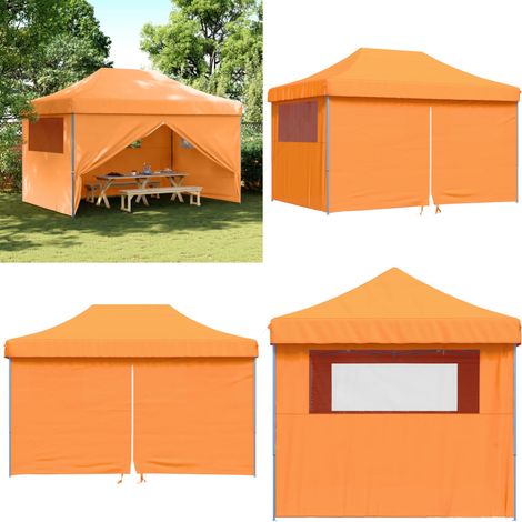 Partyzelt Faltbar Pop-Up mit 4 Seitenteilen Orange - Outdoor-Pavillon - Partyzelt - Sonnensegel - Gartenfestzelt - Eventzelt - Home & Living (1/5)