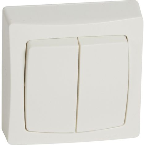 Legrand 086020 – KOMPLETTES OBERFLÄCHENGERÄT MIT DOPPELSCHALTER – WEISS