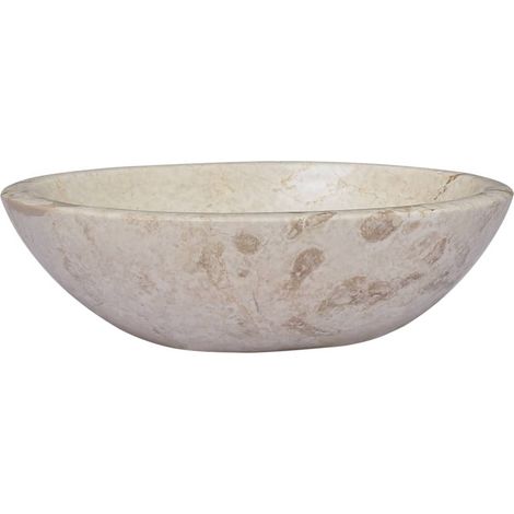 Vasque à poser - Lavabo Lave-mains - Évier Crème 53x40x15 cm Marbre Chic-578894 (1/5)