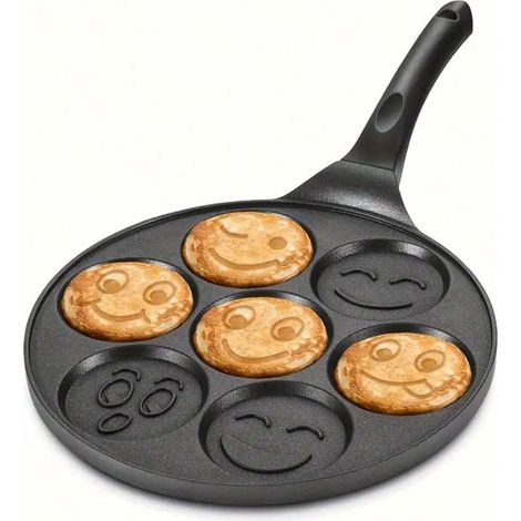 Padella per pancake Smiley, padella multifunzionale per tortillas e pancake, ideale per colazioni fatte in casa, con diametro di 26,7 cm (10,5 pollici). (1/5)