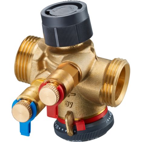 OVENTROP Valvola di regolazione indipendente dalla pressione Cocon QTZ con filettatura esterna PN 16 DN 10, G 1/2, 90-450 l/h, con due valvole di misurazione Classic montate, ottone EZB, 1146163