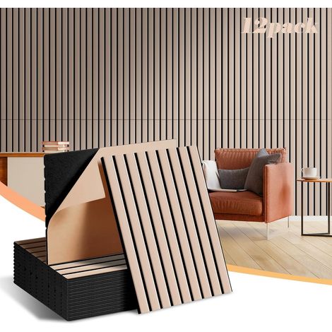 Lot de 12 Grands Panneaux Muraux Acoustiques Panneaux Acoustiques Insonorisants Autocollants pour Mur, 40 x 30 x 1 cm, Traitement Acoustique pour Domicile, Bureau (1/5)