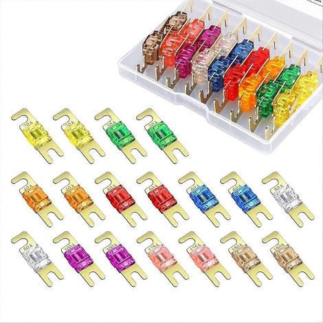 Packung mit 18 ANL-verchromten Mini-Sicherungen für Automobil- und Schiffsanwendungen. (1/5)