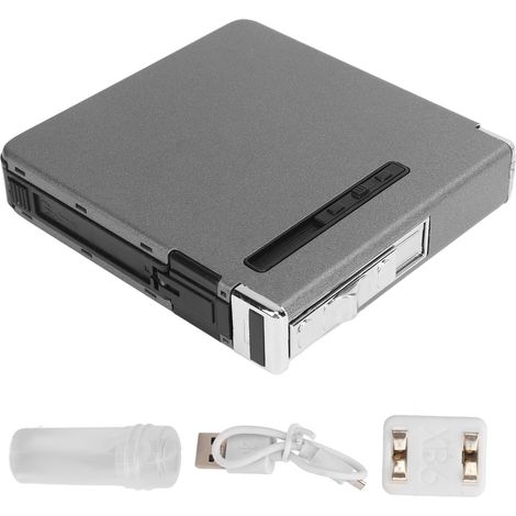 Étui à cigarettes rechargeable USB 20 cigarettes gris mat, avec briquet intégré, pour hommes et femmes, cadeau idéal pour fumeur (1/5)