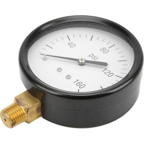 Manomètre radial rond Y80 0-160 psi, raccord en laiton NPT 1/4 pouce, convient aux pompes d'irrigation. (1/5)