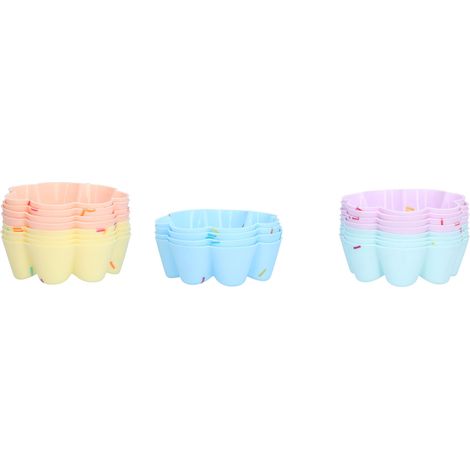 20-teiliges Set Silikon-Muffinformen, Cupcake- und Puddingformen, 7-Blüten-Set (1/5)
