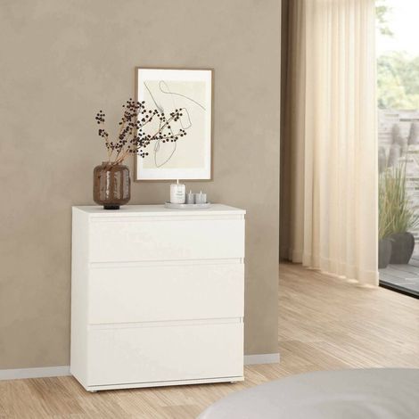 Dmora - Cassettiera Aski, Settimino multiuso, Comò camera da letto, Mobile con cassetti, 77x40 h84 cm, Bianco (1/5)
