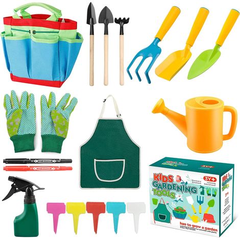 23 Pièces Kit Jardinage Enfant, Outils Jardin Enfant, Outils de Jardinage, Outils de Jardinage pour Enfants, Jouet de Jardin Enfants avec Arrosoir,Gants,Râteau,Pelle,Outils de Jardin Kit (1/5)