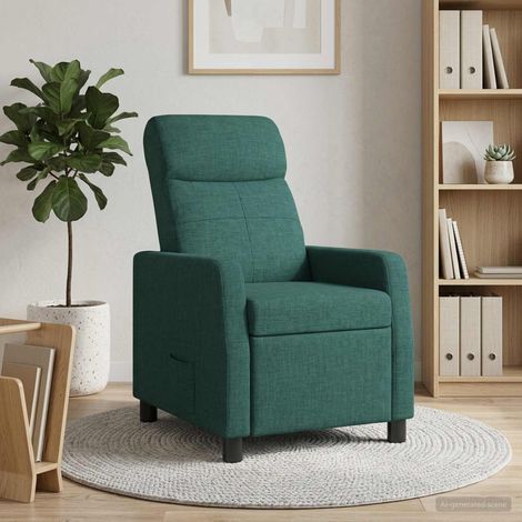 vidaXL Recliner Verde oscuro Tela (1/5)