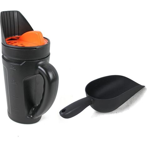 Épandeur de sel de jardin à main pour pelouse et légumes, distribution uniforme en ABS, 18 x 14 x 33 cm (sans pelle) (1/5)