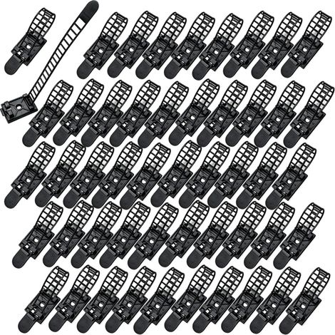 50 Pièces Attache Cable Adhesif Noir 18x94mm, Serre Cable Réglable en Nylon avec Adhésif 3meter, Clip Cable Adhesif pour Gestion de Câbles Bureau Maison, Accroche Cable Adhésif Sans Perçage Serflex (1/5)