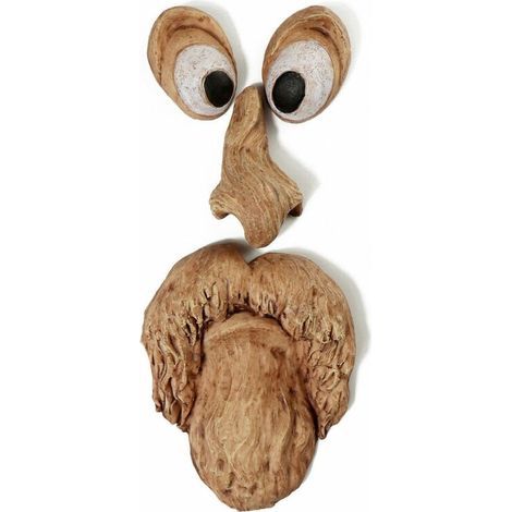 Visage d'arbre, Décoration de tronc d'arbre, Décoration de jardin, Visages d'arbres, Décorations artistiques, Sculpture fantaisiste de visage d'arbre (1/4)