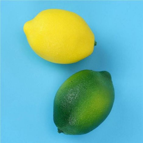Citrons Artificiels - 56 Pièces Faux Citrons en Mousse avec Tige Plastique - Décoration Cuisine Table et Événements - Jaune et Vert - Lot de 56 (1/5)