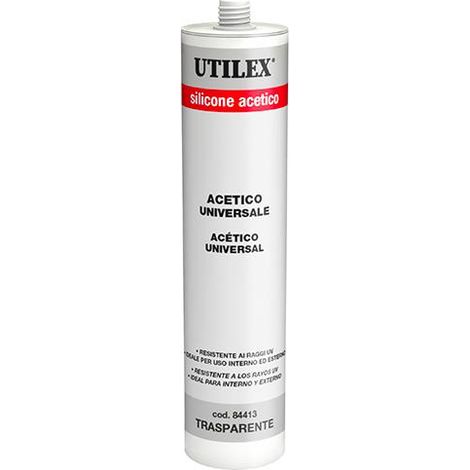 SILICONE ACETICO "UTILEX" 280GR TRASPARENTE