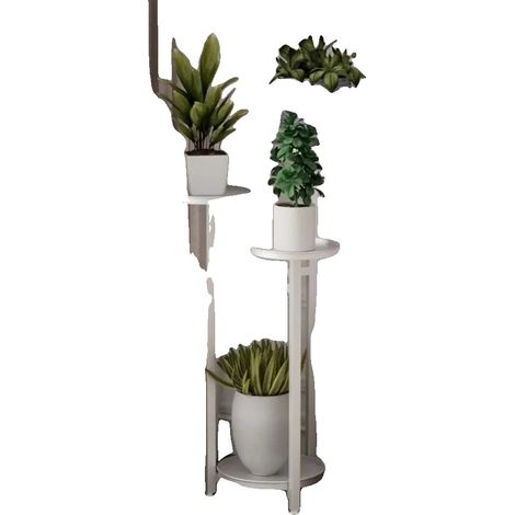 Support de Plantes Intérieur, Design Moderne, Plusieurs Niveaux, Blanc - 80CM (1/2)