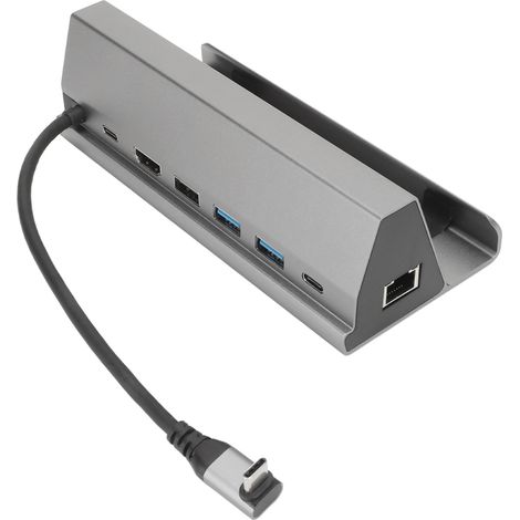 Station d'accueil USB-C 7-en-1 avec HDMI, ports USB 3.0, Ethernet RJ45 et charge PD - Compatible MacBook et PC - Gris (1/5)