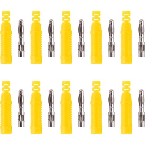 10 Stück 4-mm-Bananenstecker (männlich) aus rotem Kupfer mit Gehäuse für Testgeräte