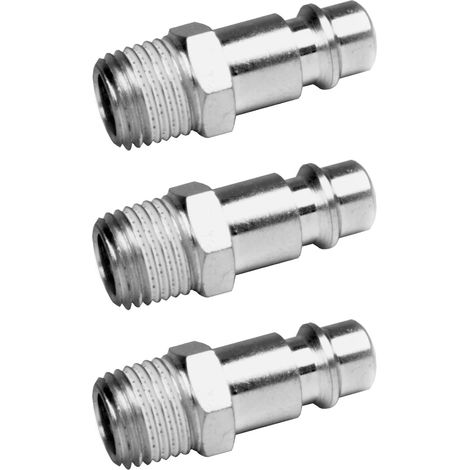 Conector macho cónico de teflón de 1/4" de diámetro, tipo Euro, para conexión de mangueras de compresor y aire comprimido. (1/4)
