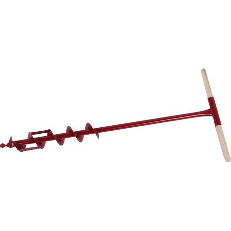 Erdlochbohrer pulverbesch. D:70 mm L:105 cm m. Holzgriff
