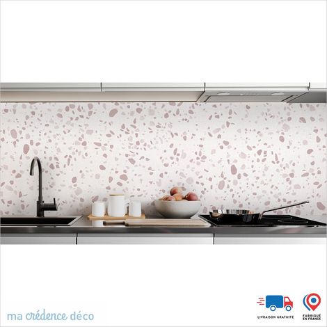 Crédence : Terrazzo contemporain - Couleur Rose clair - Alu composite - 120 - 60 (1/3)