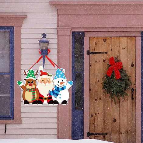 Guirlande Porte Noël - Décoration Porte Fête Décembre - Accroche Porte Arbre De Noël - Pour Intérieur Extérieur - 1 Pièce (1/3)