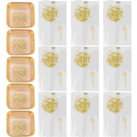 100 boîtes d'emballage pour gâteaux de lune à la crème soufflée au jaune d'œuf (dorées)